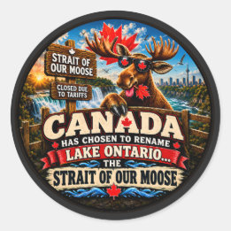 Lake Ontario is Nu de Straat van onze Eland Grappi Ronde Sticker