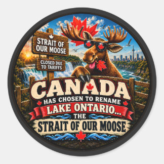 Lake Ontario is Nu de Straat van onze Eland Grappi Ronde Sticker