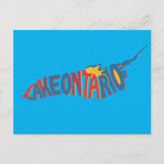 Lake Ontario Lettertype Kaart Ansichtkaart