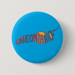 Lake Ontario Lettervorm Kaart Knop Ronde Button 5,7 Cm