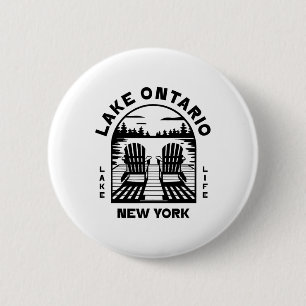 Lake Ontario New York Buiten Activiteiten Vintage Ronde Button 5,7 Cm