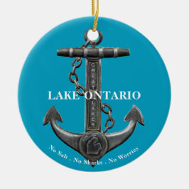 Lake Ontario noodlijdend anker piraten nautische Keramisch Ornament