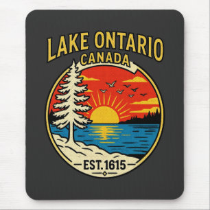 Lake Ontario Pop-Art Zonsondergang Grafische Kleur Muismat