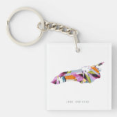 Lake Ontario Silhouette Map Sleutelhanger (Voorkant)