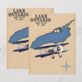 Lake Ontario USA Canada map (Voorkant / Achterkant)