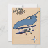 Lake Ontario USA Canada map (Achterkant)