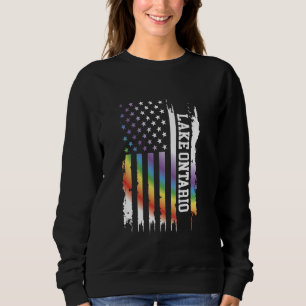 Lake Ontario Verenigde Staten Distressed Rainbow V Trui