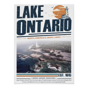 Lake Ontario Vintage Great Lakes Vuurtoren Perfect Poster