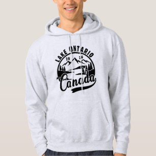 Lake Ontario Zwart-Wit Scenisch Grafisch Hoodie