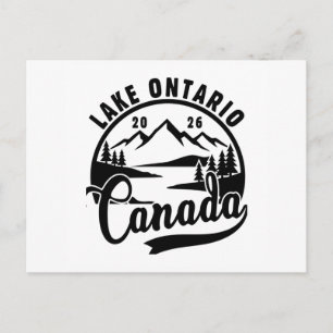 Lake Ontario Zwart & Wit Schilderachtige Grafiek Briefkaart