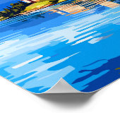 Lake Orta Italië vintage reisillustratie Poster (Hoek)