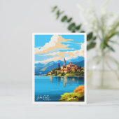 Lake Orta Italië vintage reizen Briefkaart (Staand voorkant)