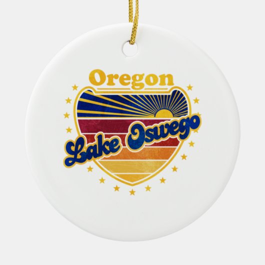 Lake Oswego Oregon Keramisch Ornament (Voorkant)