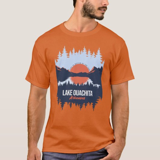 Lake Ouachita Arkansas Lake With Mountain And Pine T-shirt (Voorkant)