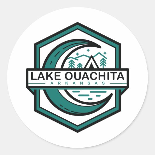 LAKE OUACHITA arkansas maan hexa Ronde Sticker (Voorkant)