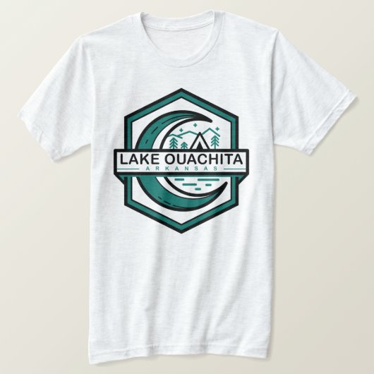 Lake Ouachita Arkansas Moon Shine Hexa T-shirt (Design voorkant)