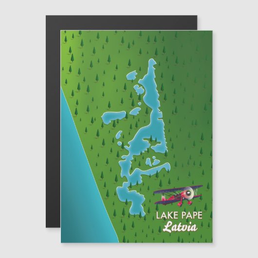 Lake Pape Letland-kaart (Voorkant / Achterkant)