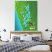 Lake Pape Letland-kaart Canvas Afdruk (Insitu (Slaapkamer))