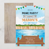 Lake party verjaardagsuitnodiging kaart (Voorkant / Achterkant)