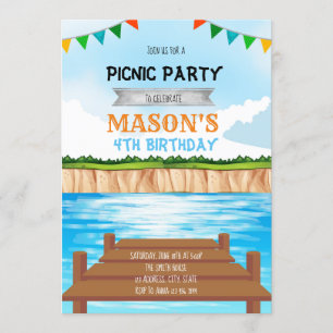 Lake party verjaardagsuitnodiging kaart