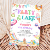 Lake Party Zomer Verjaardag Uitnodiging