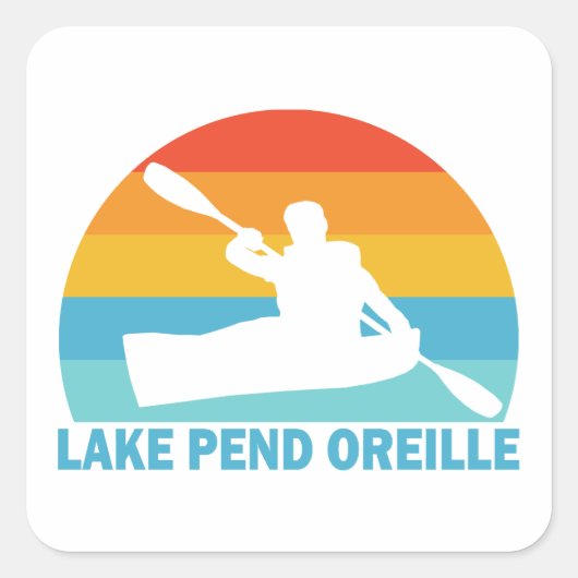 Lake Pend Oreille Idaho Kayak Vierkante Sticker (Voorkant)