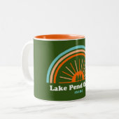 Lake Pend Oreille Idaho Rainbow Tweekleurige Koffiemok (Voorkant links)