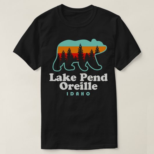 Lake Pend Oreille Idaho Vissende camping T-shirt (Design voorkant)