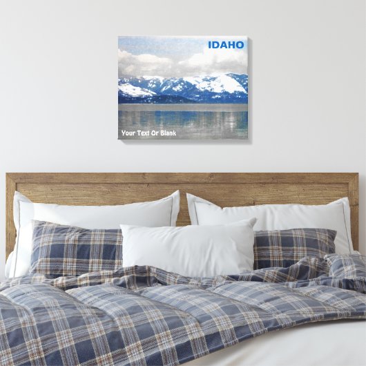 Lake Pend Oreille Winter Canvas Afdruk (Insitu (Slaapkamer))