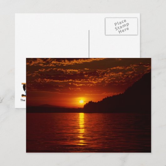 Lake PendOreille Silhouette Sunset, Bayview, Idaho Briefkaart (Voorkant / Achterkant)