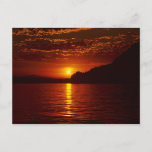 Lake PendOreille Silhouette Sunset, Bayview, Idaho Briefkaart