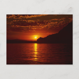 Lake PendOreille Silhouette Sunset, Bayview, Idaho Briefkaart