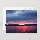 Lake PendOreille Silhouette Sunset, Bayview, Idaho Briefkaart (Voorkant / Achterkant)