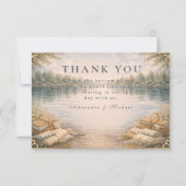 Lake Picnic Forest Elegance Wedding Bedankkaart (Voorkant)