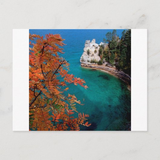 Lake Pictured Rocks Shore Superior Michigan Briefkaart (Voorkant)
