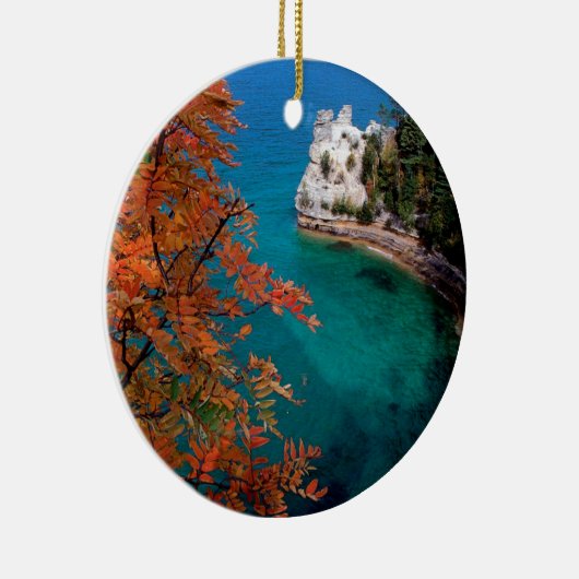 Lake Pictured Rocks Shore Superior Michigan Keramisch Ornament (Rechts)