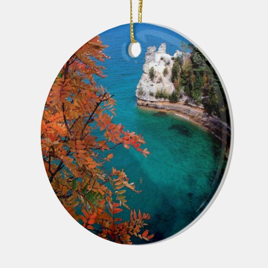 Lake Pictured Rocks Shore Superior Michigan Keramisch Ornament (Links)