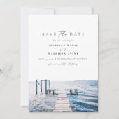 LAKE Pier Waterverf Bruiloft Save the Date Kaart (Voorkant)