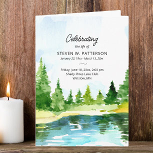 Lake Pine Bomen, Viering van het leven Foto Begraf Programma