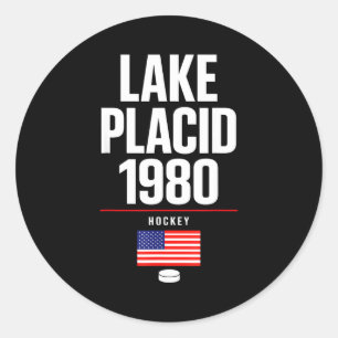 Lake placid 1980 hockey antiek usa puck new york ronde sticker