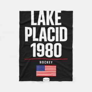 Lake placid 1980 hockey antieke usa puck new york fleece deken