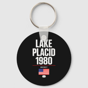 Lake placid 1980 hockey vintage usa puck new york sleutelhanger