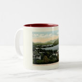Lake Placid, Adirondacks, NY 1917  Style Tweekleurige Koffiemok (Voorkant links)