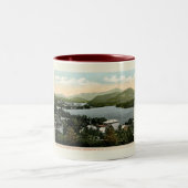 Lake Placid, Adirondacks, NY 1917  Style Tweekleurige Koffiemok (Center)