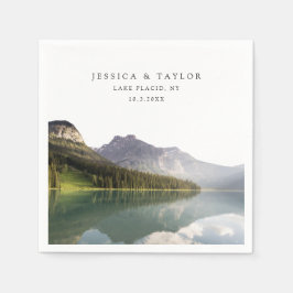 Lake Placid Bruiloft Aangepaste Foto Cocktail Serv Servet