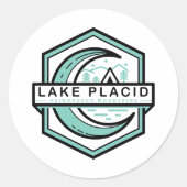 LAKE PLACID maan hexa Ronde Sticker (Voorkant)