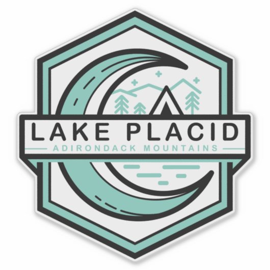 LAKE PLACID maan hexa Sticker (Voorkant)