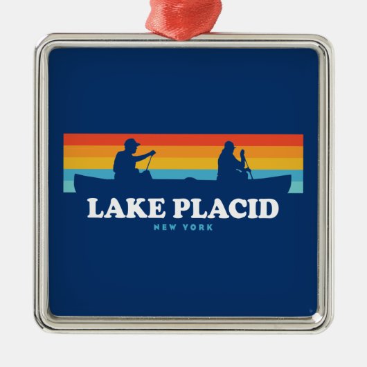 Lake Placid New York Canoe Metalen Ornament (Voorkant)