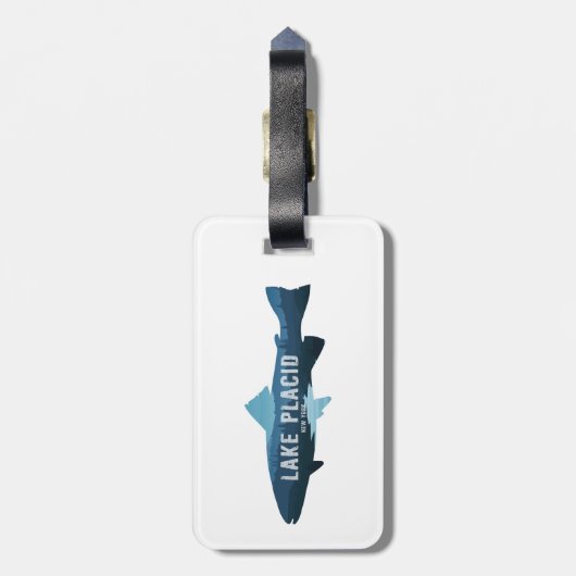Lake Placid New York Fish Bagagelabel (Achterkant verticaal)