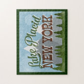 Lake Placid New York Fun Retro Snowy Mountains Legpuzzel (Verticaal)
